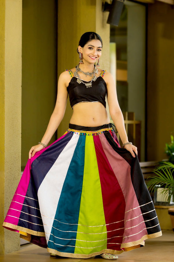 Multicolor Pure Cotton Navratri Traditional Chaniya Choli