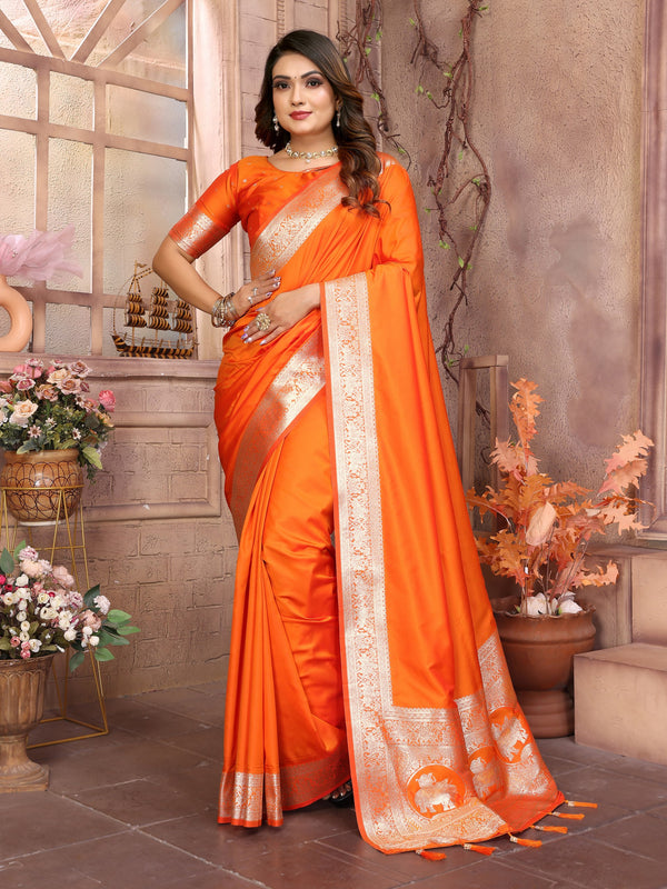 Pure Banarasi Silk Saree with Gala Weaving - Rani
