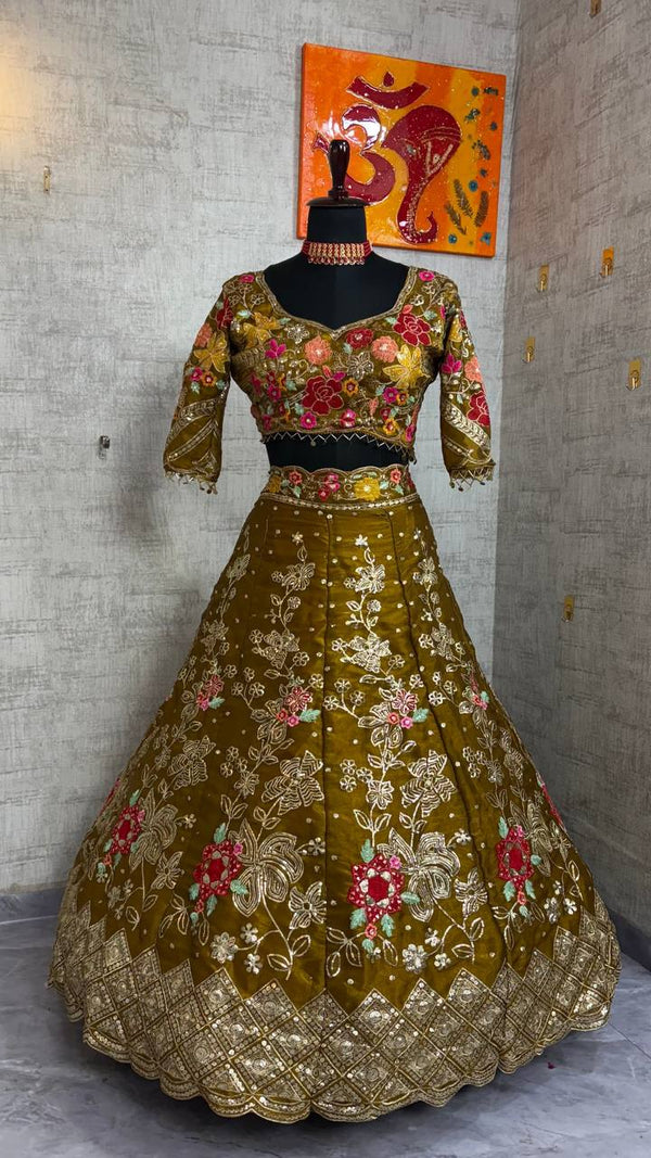Jimmy Chu Embroidered Sequins Lehenga Choli