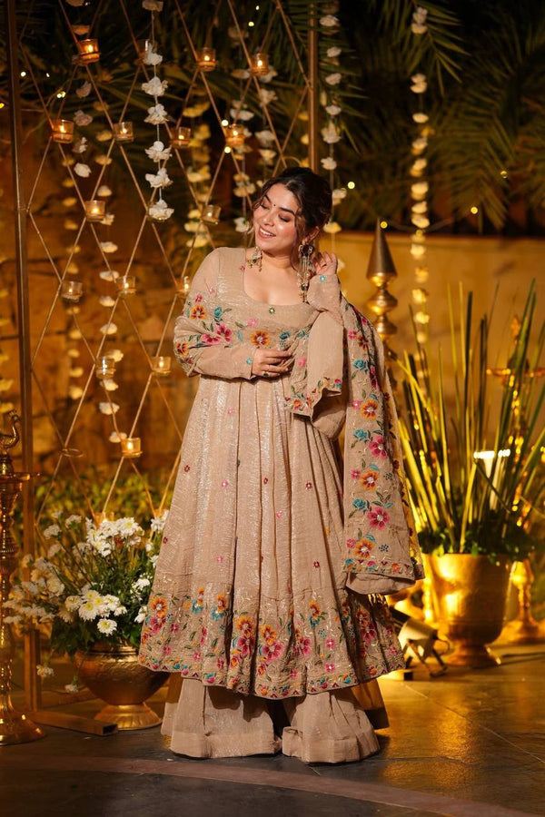 Crunchy Silk Anarkali Set