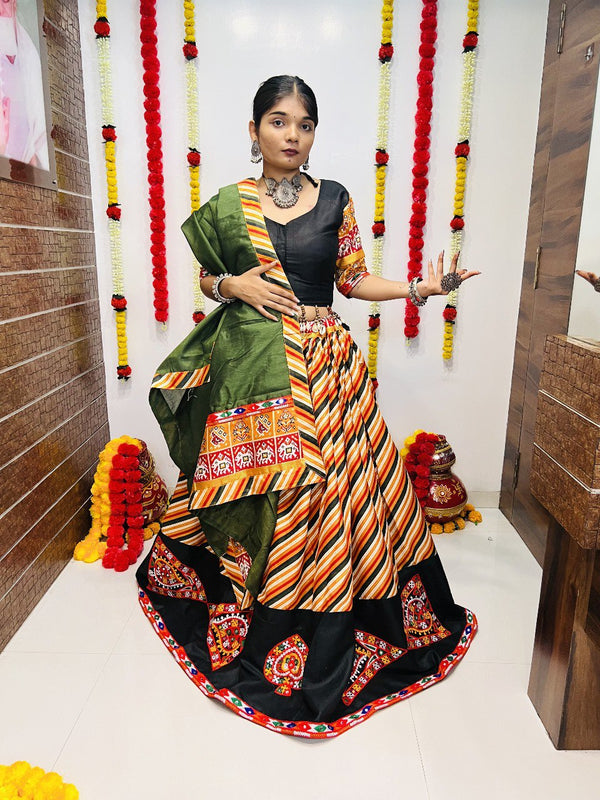 Pure Cotton Silk Lehenga with Gamthi Work (4 Meter Flair)