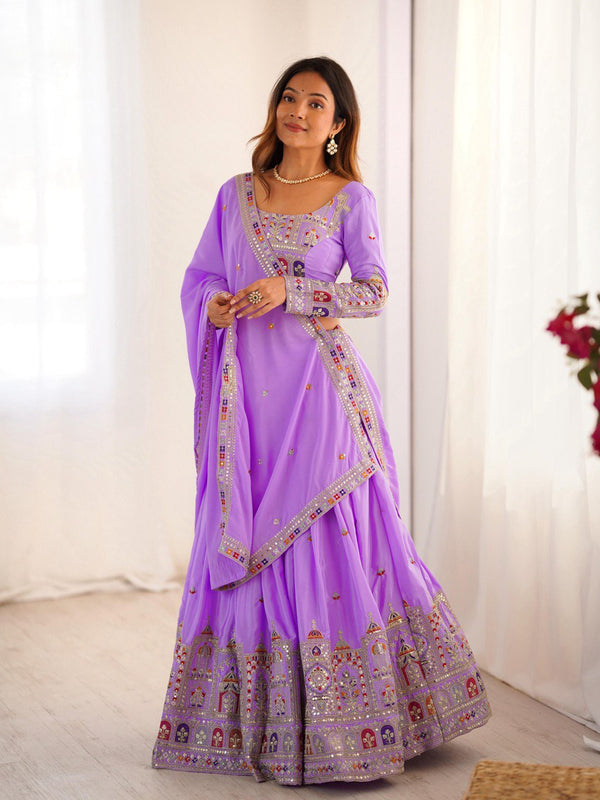 Natural Crepe Silk Lehenga Choli Set with Coding Dori and Sequin Embroidery