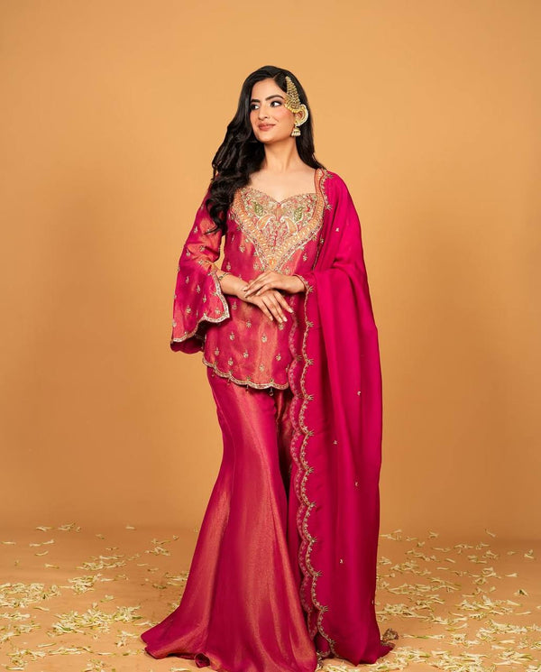 Embroidered Simar Silk Co-ord Set