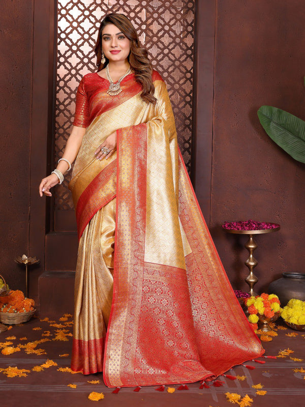 Pure Banarasi Tissue Silk Saree - Nilima