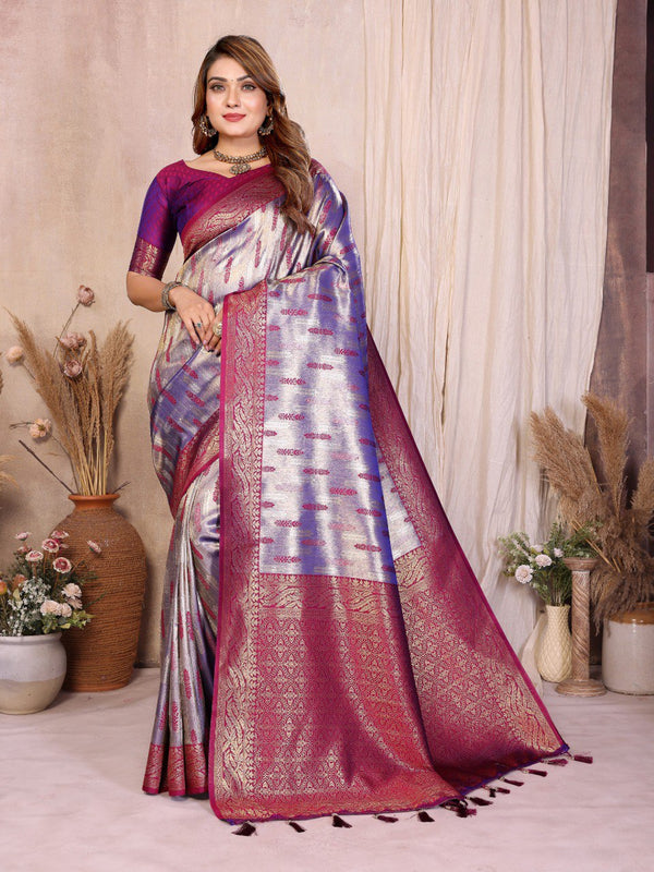 Pure Banarasi Tissue Silk Saree - Neela