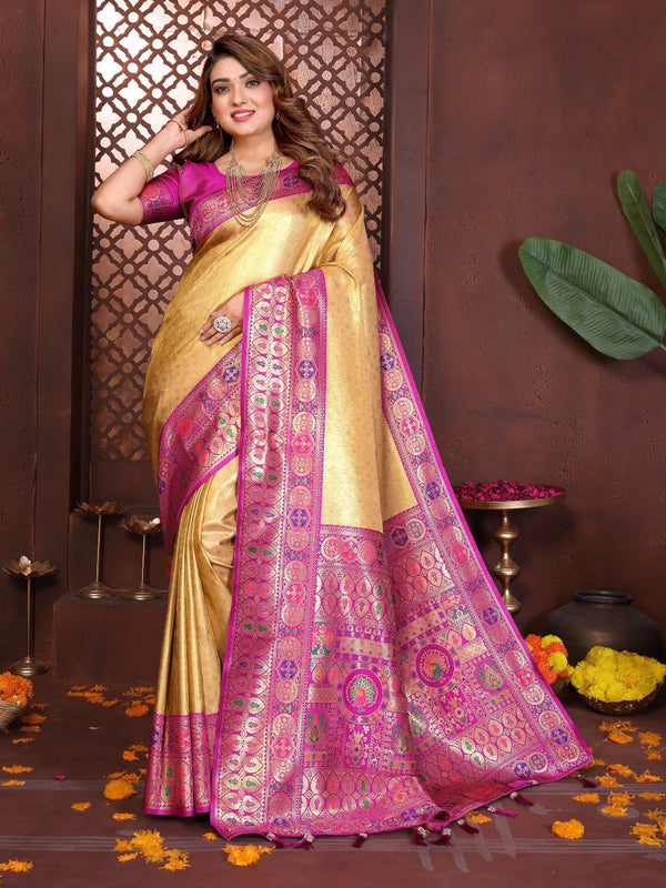 Pure Banarasi Tissue Silk Saree - Aavakar
