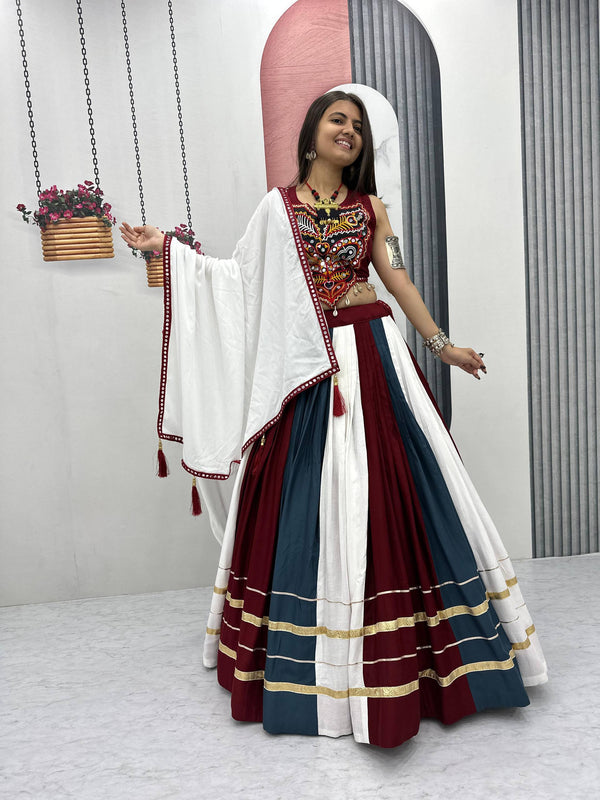 Multicolor Navratri Special Pure Cotton Lehenga Choli