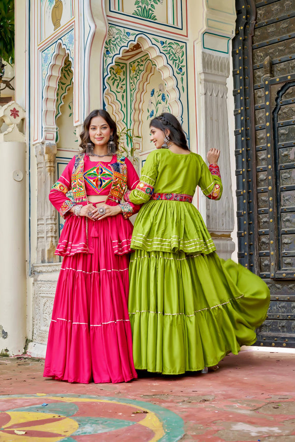 Navratri Special Gamathi Work Lehenga Choli with Koti