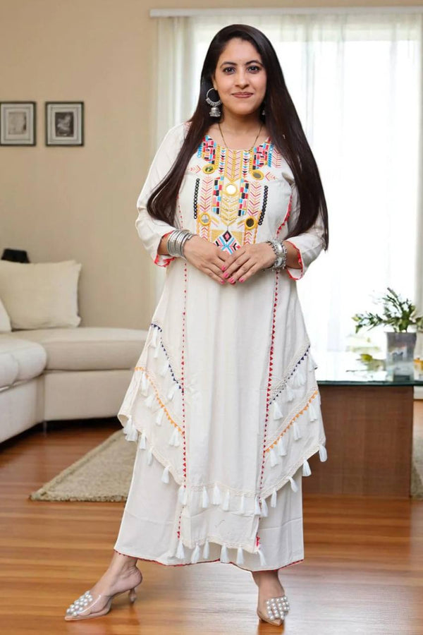 White Pure Khadi Cotton Co-ord Set