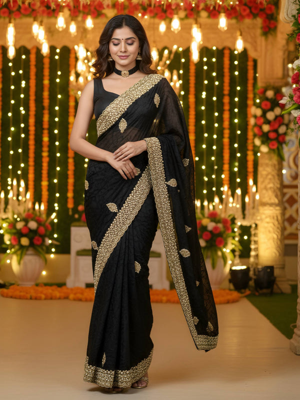 Black Sanna Silk Saree