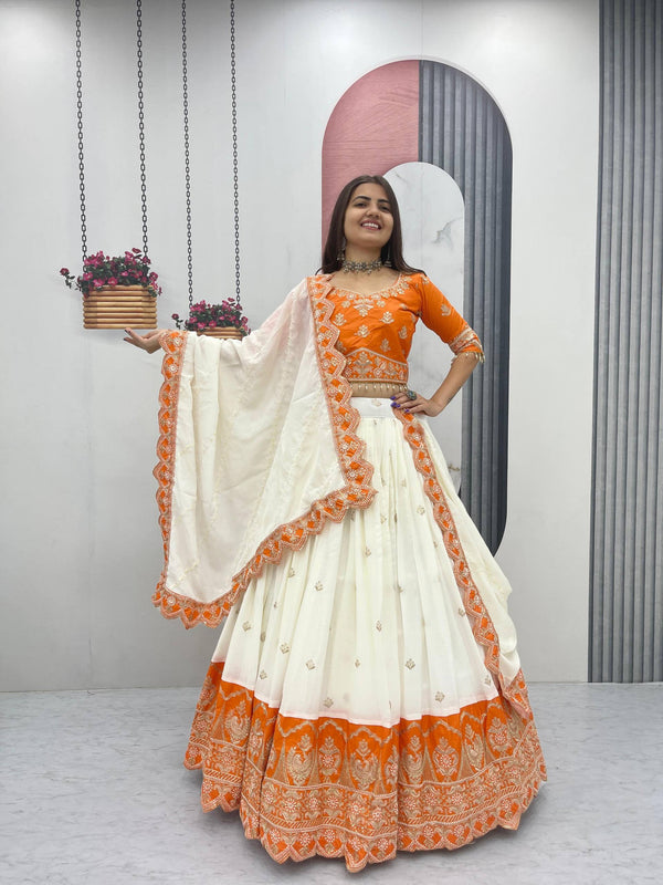 Chinon Embroidered Lehenga Choli Set with Dupatta