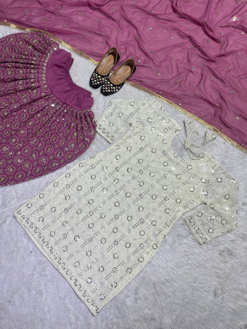 Party Wear Look Top , Dhoti Styles Salwar and Dupatta