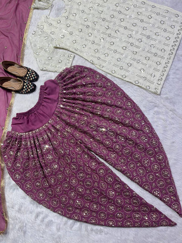 Party Wear Look Top , Dhoti Styles Salwar and Dupatta