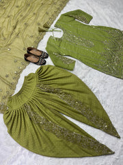 Party Wear Look Top ,Dhoti Salwar and Dupatta