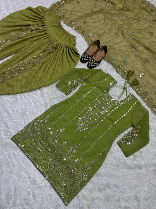 Party Wear Look Top ,Dhoti Salwar and Dupatta