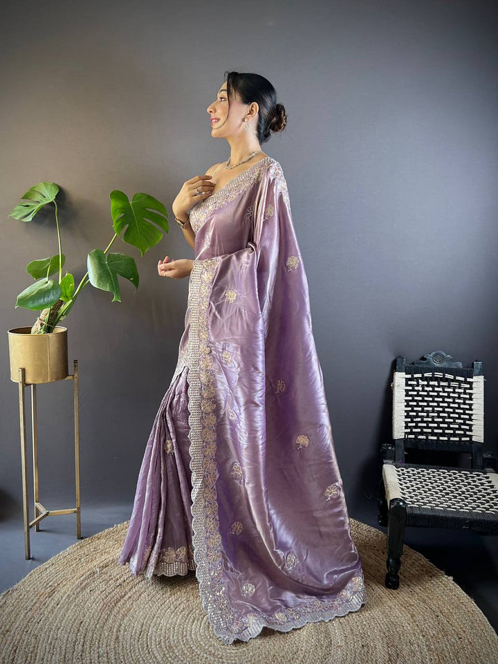 Crunchy Designer Sequence Saree