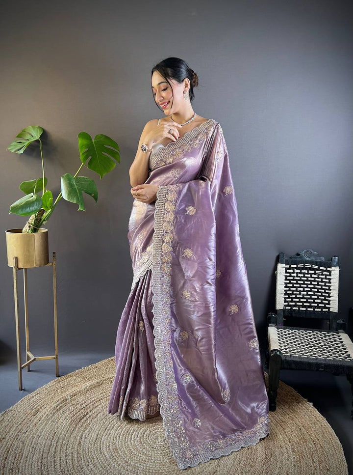 Crunchy Designer Sequence Saree