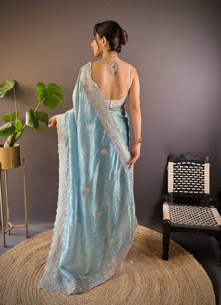 Crunchy Designer Sequence Saree