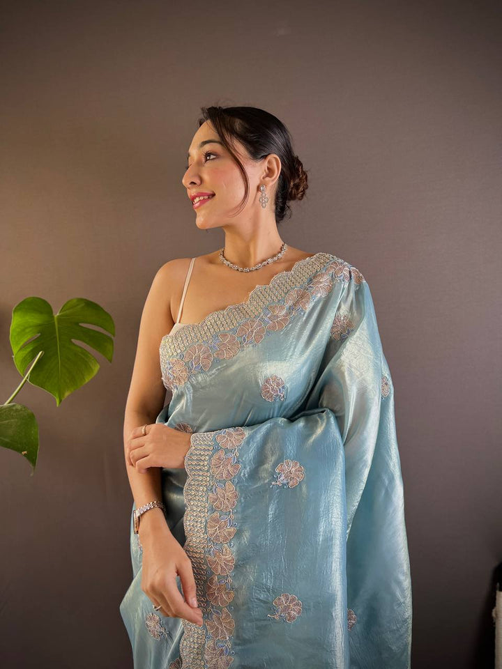 Crunchy Designer Sequence Saree