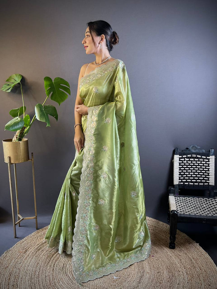Crunchy Designer Sequence Saree