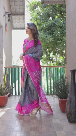 Premium bandhej saree